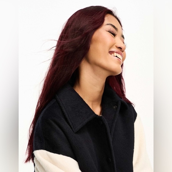 ASOS Brushed Varsity Bomber Jacket With Collar - Picture 4 of 4